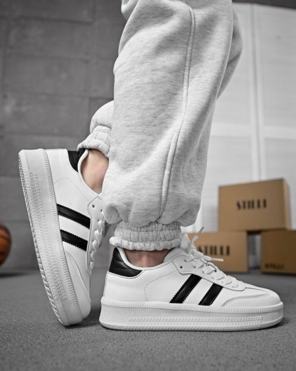 Женские кроссовки  samba white / black НП4536