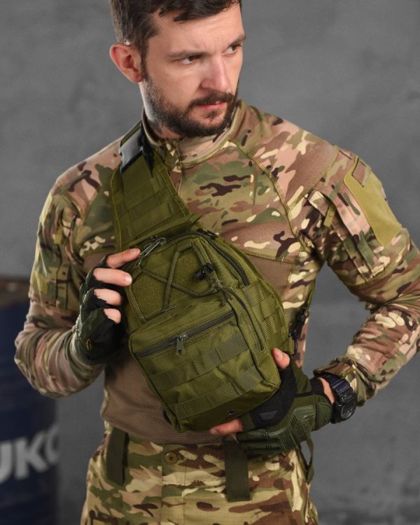 тактическая сумка нагрудная triada олива