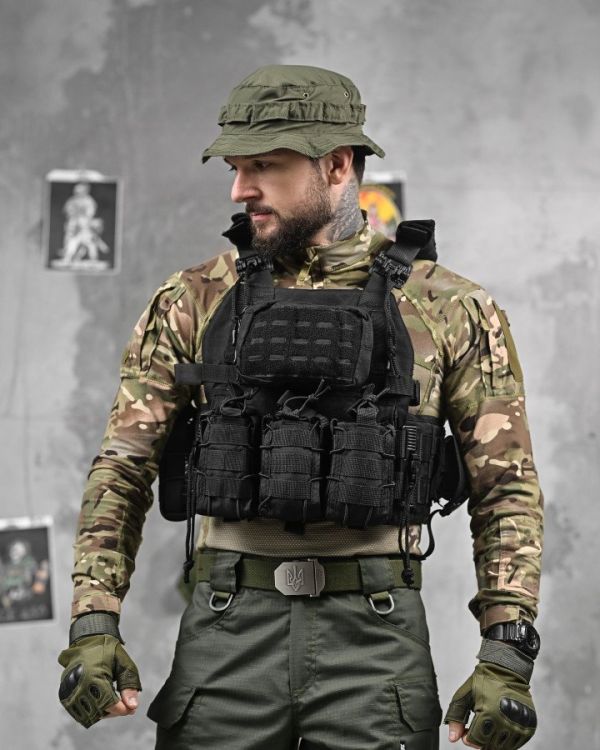 Плитоноска 4 сброса black Single Sword  ВТ1096