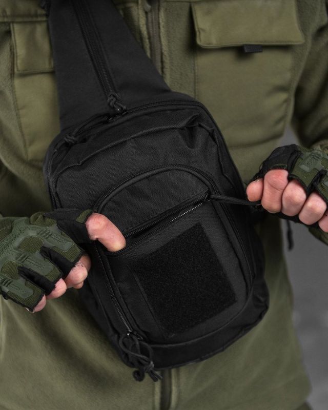 тактическая сумка нагрудная hardy black