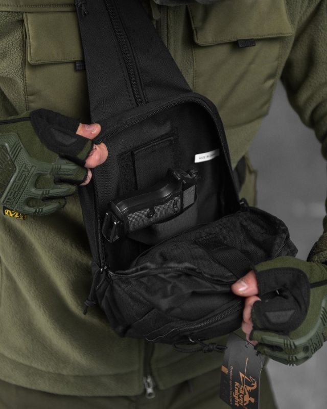 тактическая сумка нагрудная hardy black