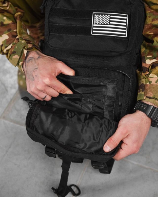Рюкзак тактический   45л 800D Silver Knight USA  black  ВТ6387