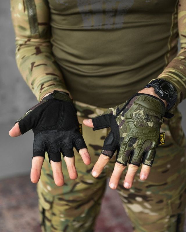 ПЕРЧАТКИ ТАКТИЧЕСКИЕ MECHANIX M-PACT® FINGERLESS OLIVA GLOVES  ВТ1023