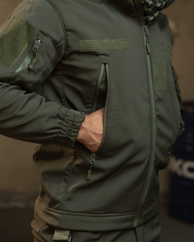 Демисезонный тактический костюм софтшел Softshell ROCKET олива  НП4862