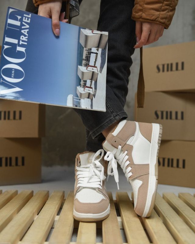 Женские кроссовки Air Force white/camel MN 10-22R ВТ0573