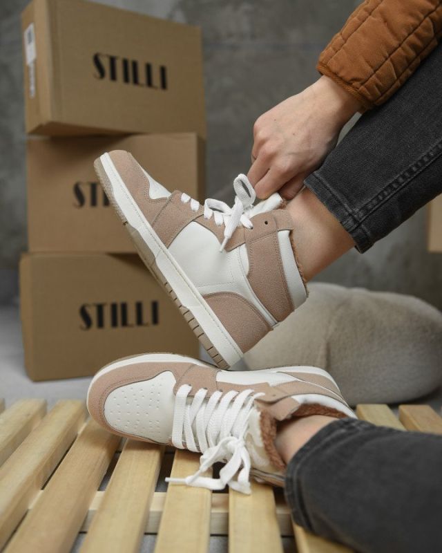 Женские кроссовки Air Force white/camel MN 10-22R ВТ0573