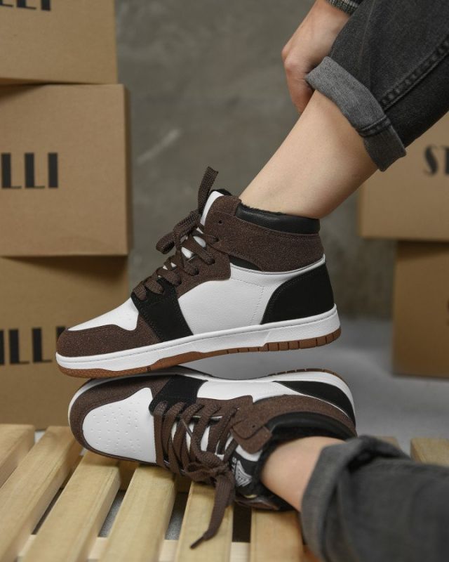 Зимние Женские кроссовки Air Force beg/black MN 10-13R ВТ0572