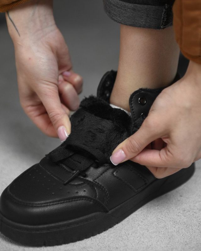 Зимние женские кроссовки black AD500-1 ВТ0576
