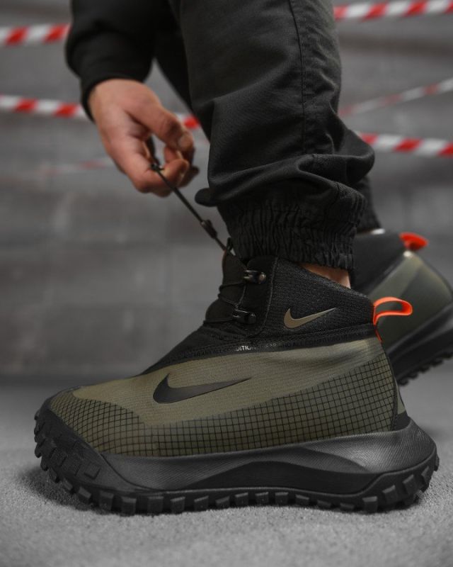 Зимние мужские термо кроссовки Goretex хаки  ВТ4754