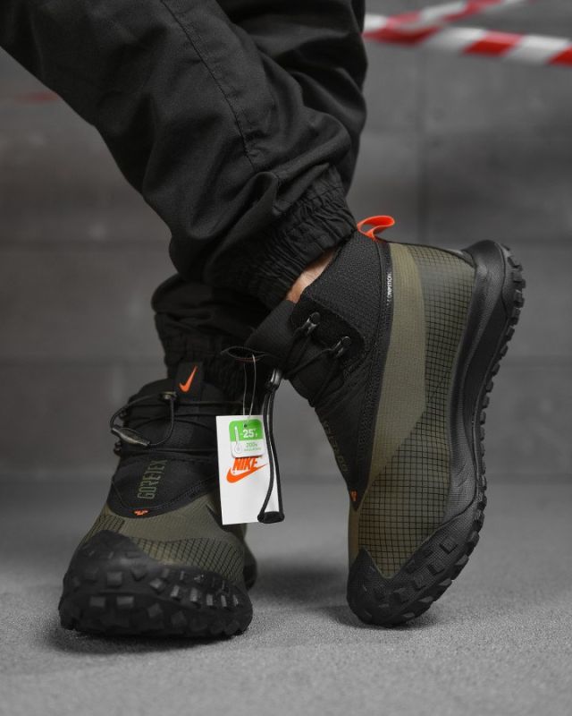Зимние мужские термо кроссовки Goretex хаки  ВТ4754