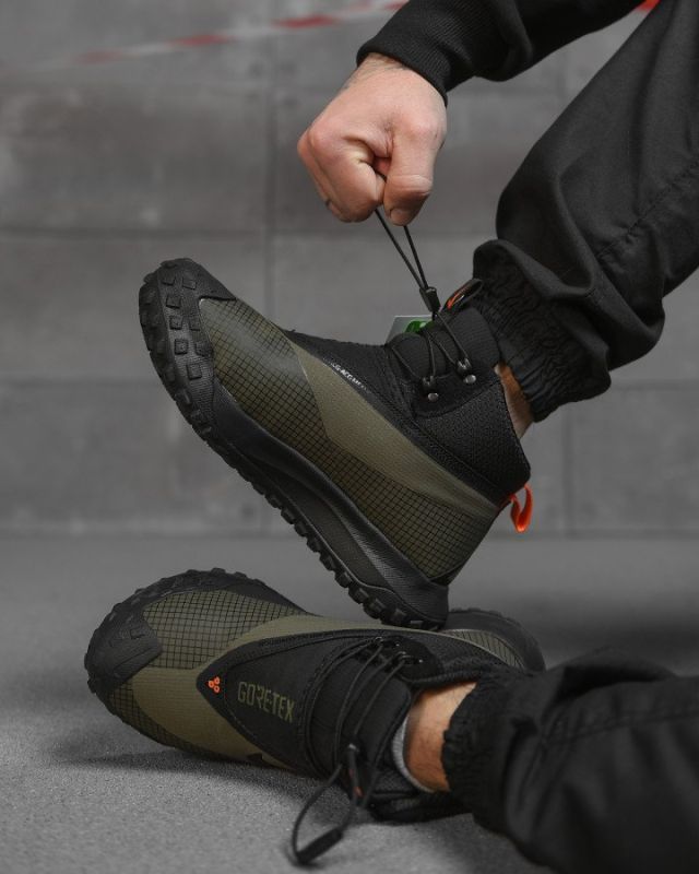 Зимние мужские термо кроссовки Goretex хаки  ВТ4754