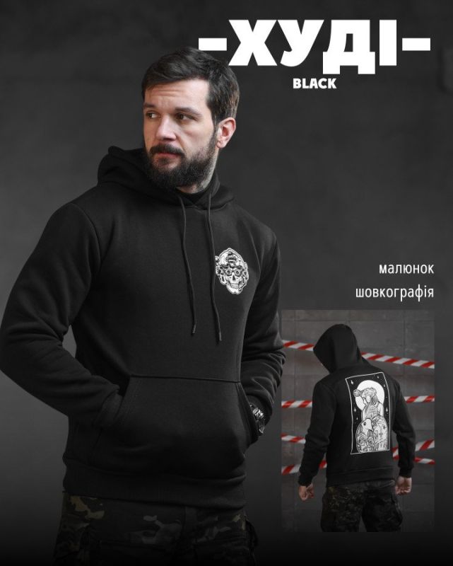 Худи на флисе Girl black ВТ4770
