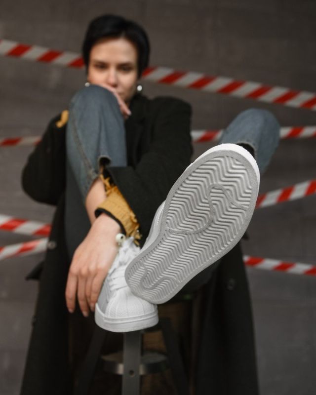 Женские кроссовки STAR grey /white НП5012
