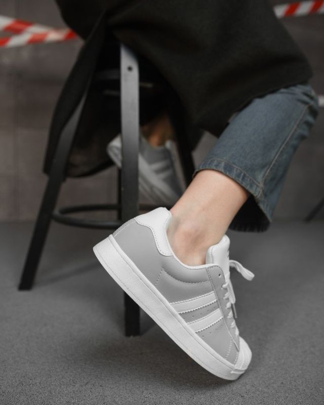 Женские кроссовки STAR grey /white НП5012