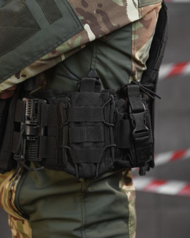 Тактическая плитоноска с четырьмя  точками быстрого сброса  Asdag  black  ВТ6796