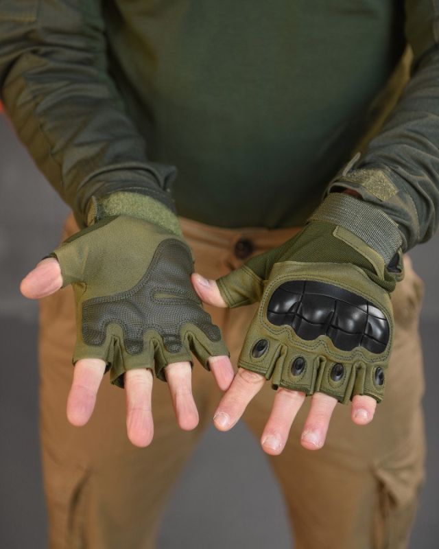 ПЕРЧАТКИ БЕСПАЛЫЕ OUTDOOR TACTICS С ЗАЩИТОЙ OLIVE  ВТ6010