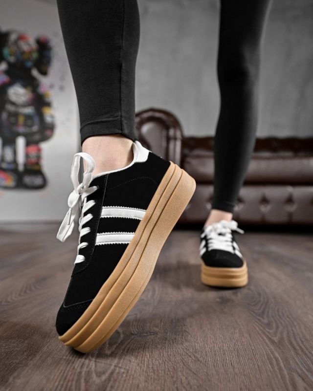 Женские кроссовки crosti black /white НП4535