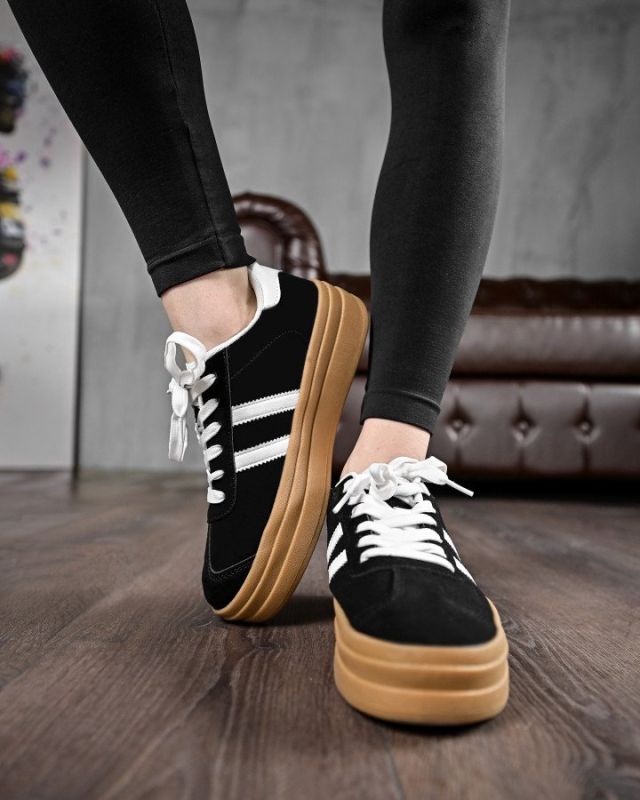 Женские кроссовки crosti black /white НП4535