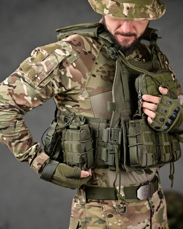 Плитоноска SINGLE SWORD олива 4 точки быстрого сброса