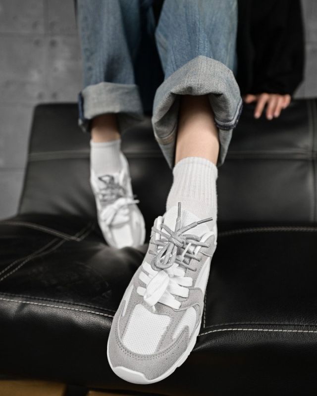 Женские кроссовки miuu leral white grey  ДЛ6411