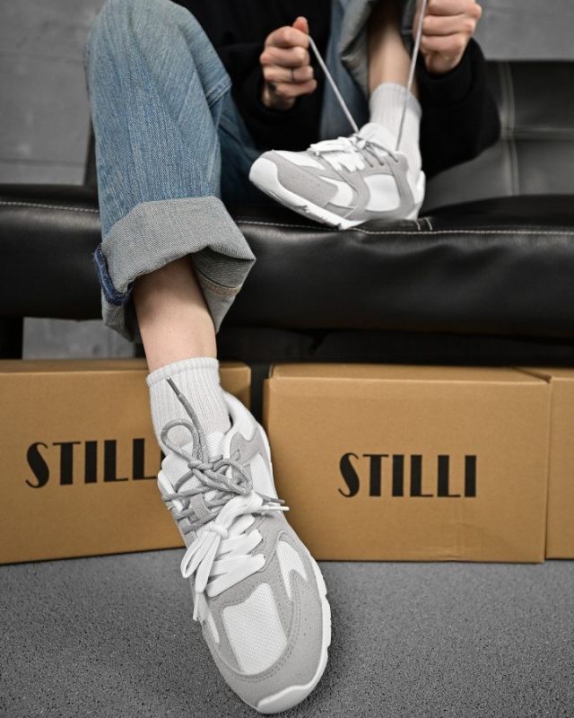 Женские кроссовки miuu leral white grey  ДЛ6411