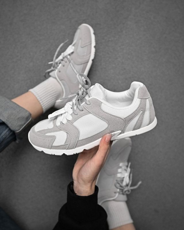 Женские кроссовки miuu leral white grey  ДЛ6411