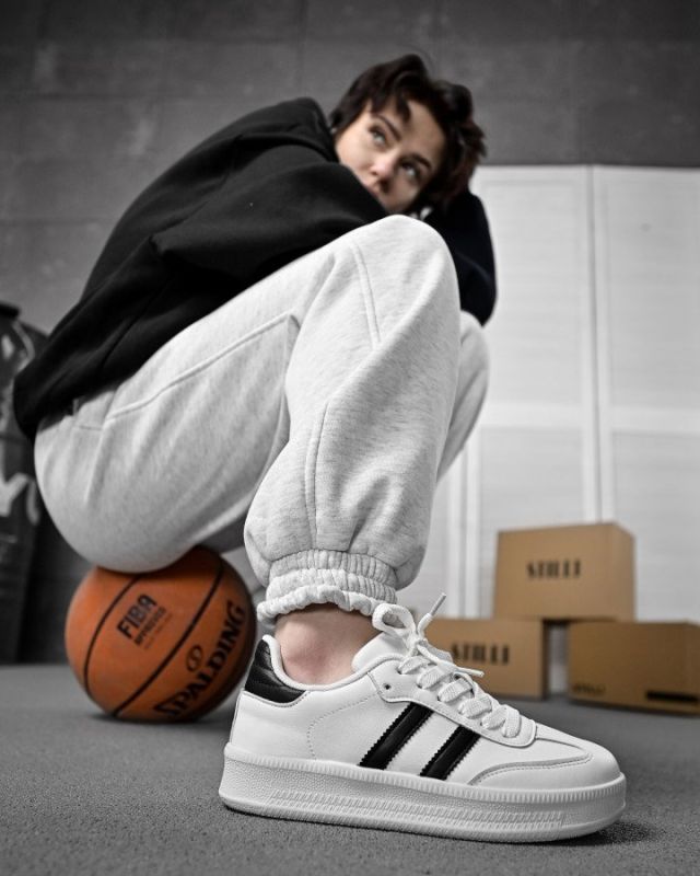 Женские кроссовки  samba white / black НП4536