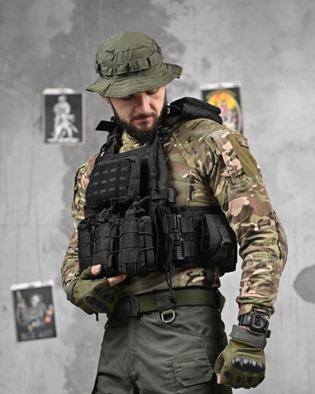 Плитоноска 4 сброса black Single Sword  ВТ1096