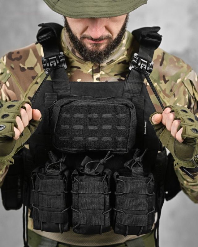 Плитоноска 4 сброса black Single Sword  ВТ1096
