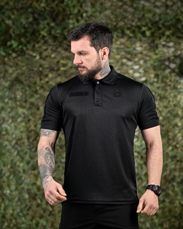 тактическая футболка polo PATRIOT black ВР6347
