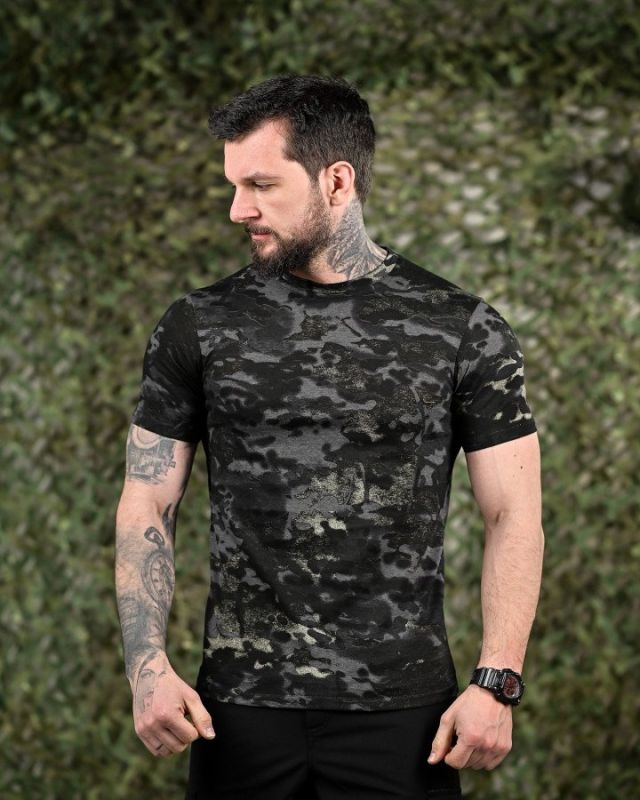 ХЛОПКОВАЯ тактическая футболка PATRIOT MultiCam black  ДЛ6383