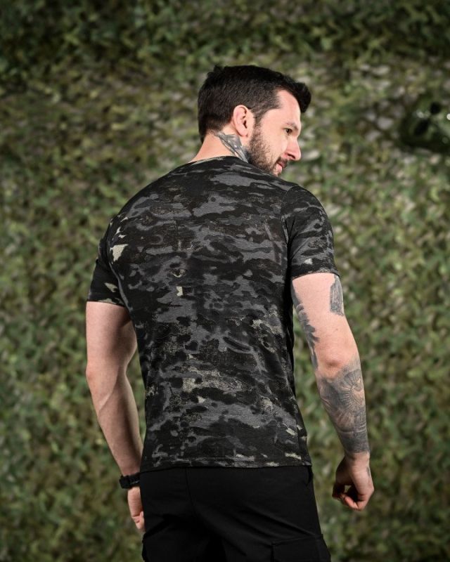 ХЛОПКОВАЯ тактическая футболка PATRIOT MultiCam black  ДЛ6383