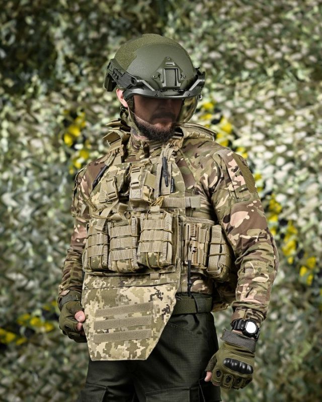якісна плитоноска мультикам Single sword STATIX піксель ТР6298