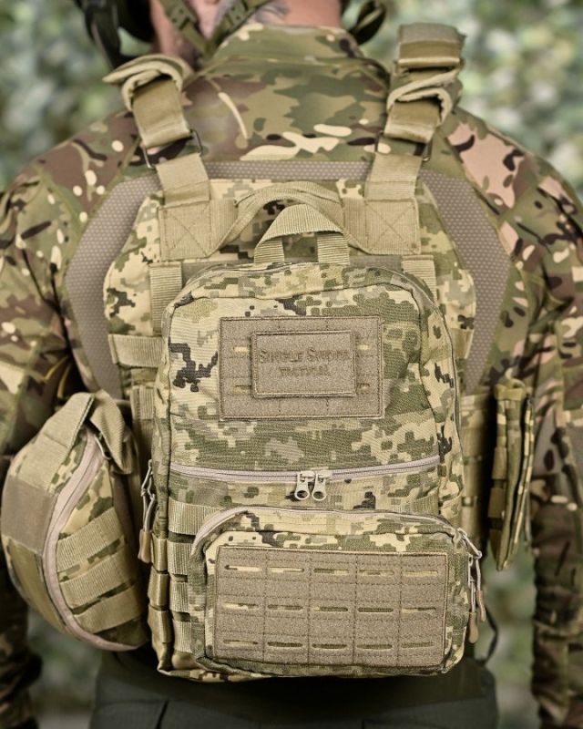 якісна плитоноска мультикам Single sword STATIX піксель ТР6298