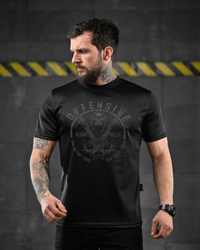Тактична футболка для відведення поту Oblivion black Defensive ДЛ6588