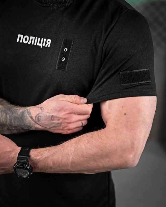 Футболка полиция black ВТ6013