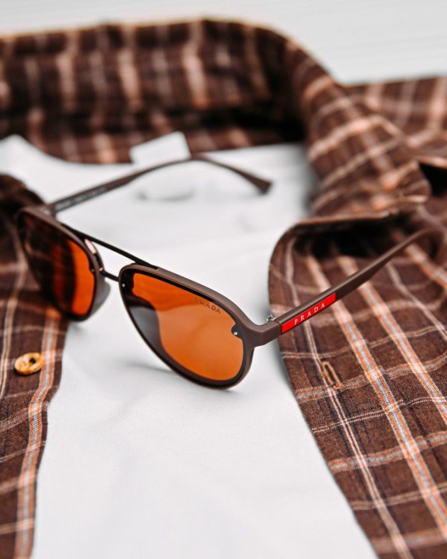 Мужские солнцезащитные очки  Prada brown 4 ДЛ7383
