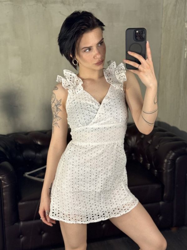женский платье bon bon white