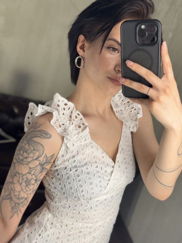 женский платье bon bon white