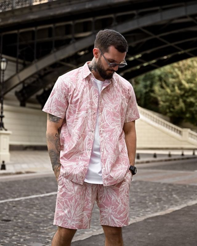 Летний комплект гавайка pink ПП4753