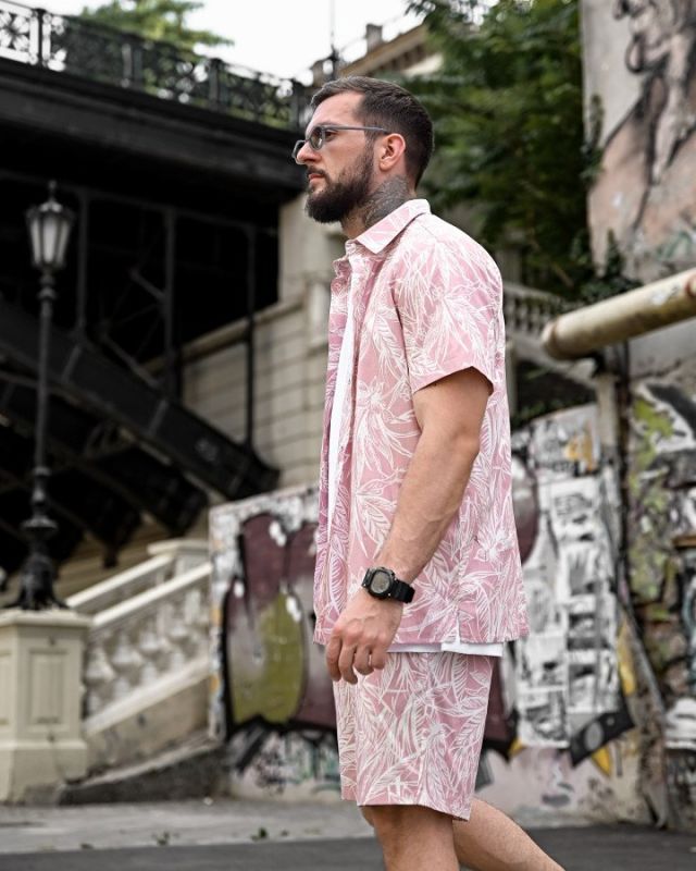 Летний комплект гавайка pink ПП4753