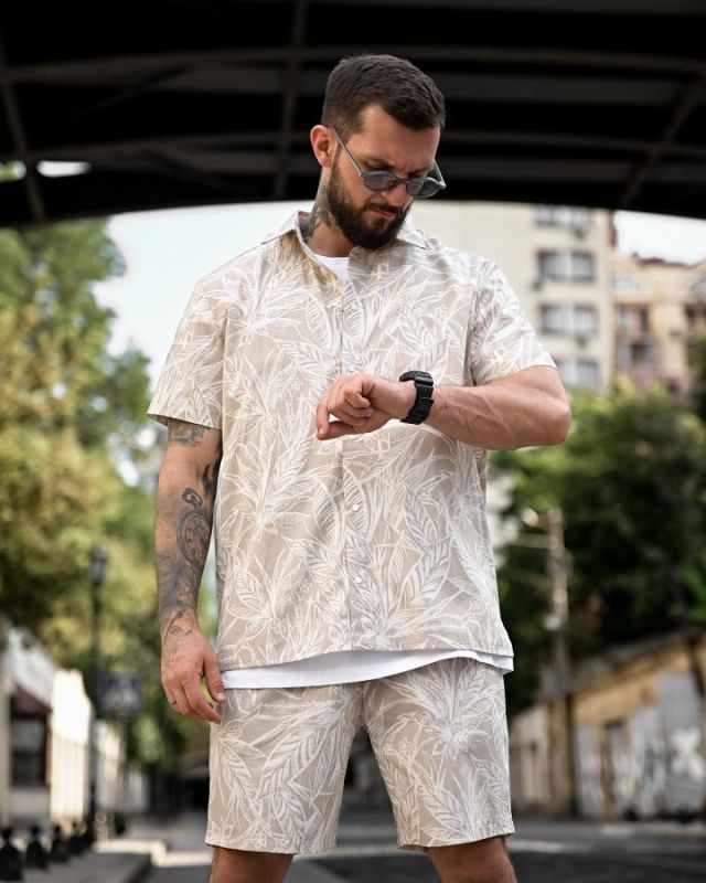 Летний комплект гавайка grey ПП4754