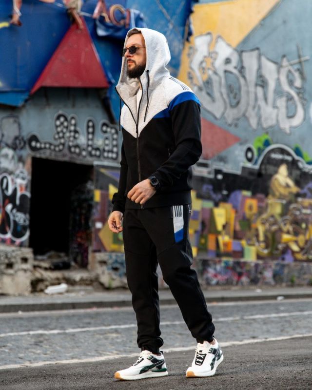 Мужской спортивный костюм FRUKT grey/black ПП7926