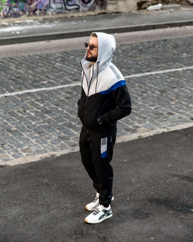 Мужской спортивный костюм FRUKT grey/black ПП7926