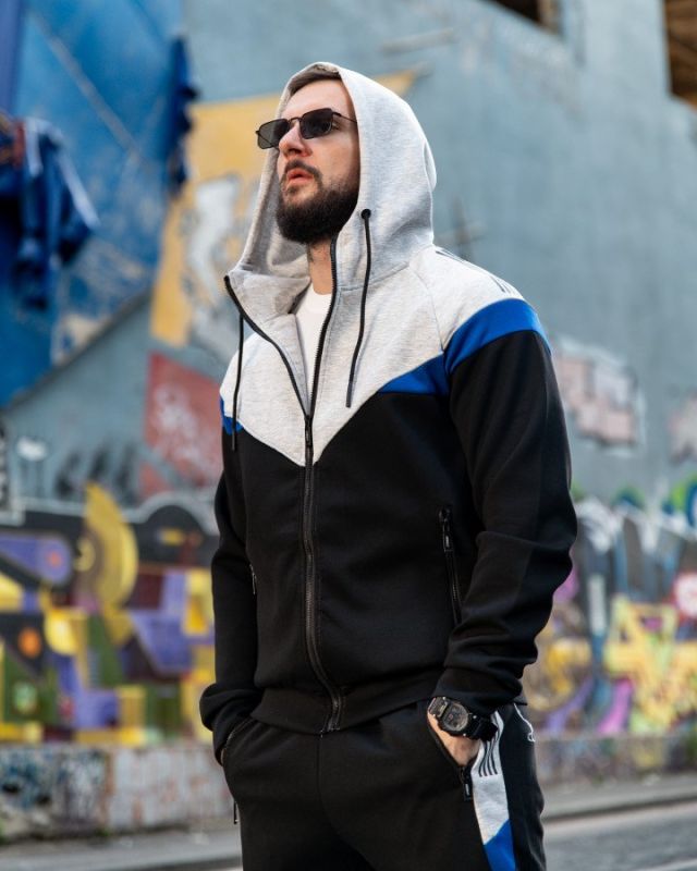 Мужской спортивный костюм FRUKT grey/black ПП7926