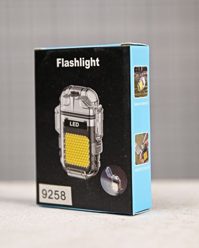 Электроимпульсная зажигалка 9258 USB с фонариком iC227к ПП8037