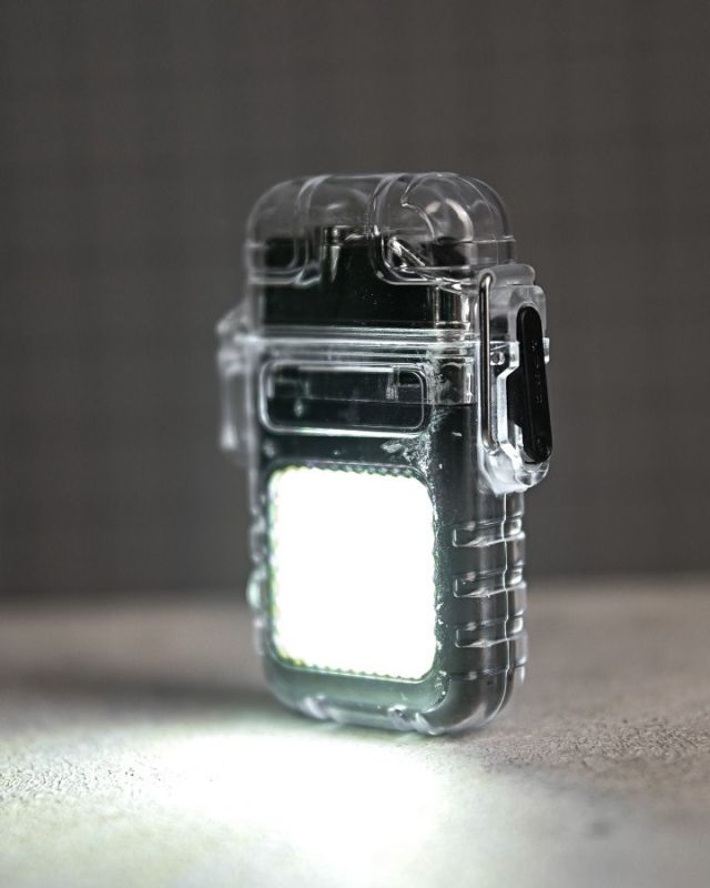 Электроимпульсная зажигалка 9258 USB с фонариком iC227к ПП8037