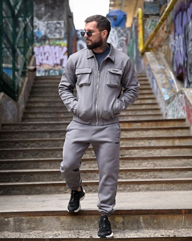 Спортивный костюм на флисе TEREMBIT grey ПП8031
