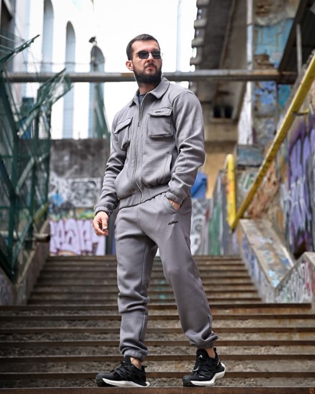 Спортивный костюм на флисе TEREMBIT grey ПП8031