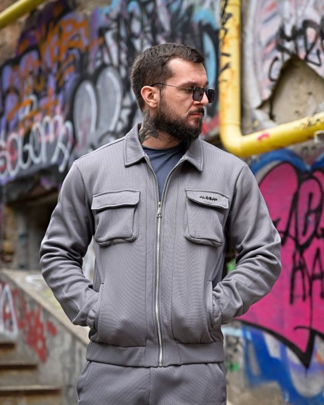 Спортивный костюм на флисе TEREMBIT grey ПП8031